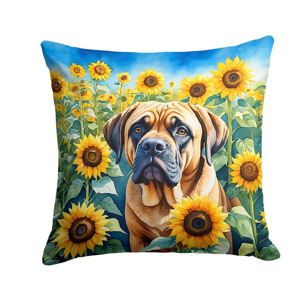 5639 in Sunflowers Throw Pillow, 18Hx18W, Mastiff 6120